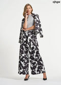 Belted Palazzo Pants - Noir Floral / 2 - Clothing