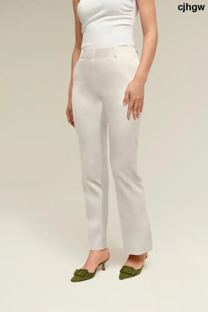 Bootcut Linen Trouser - Dogwood White / XS - Clothing