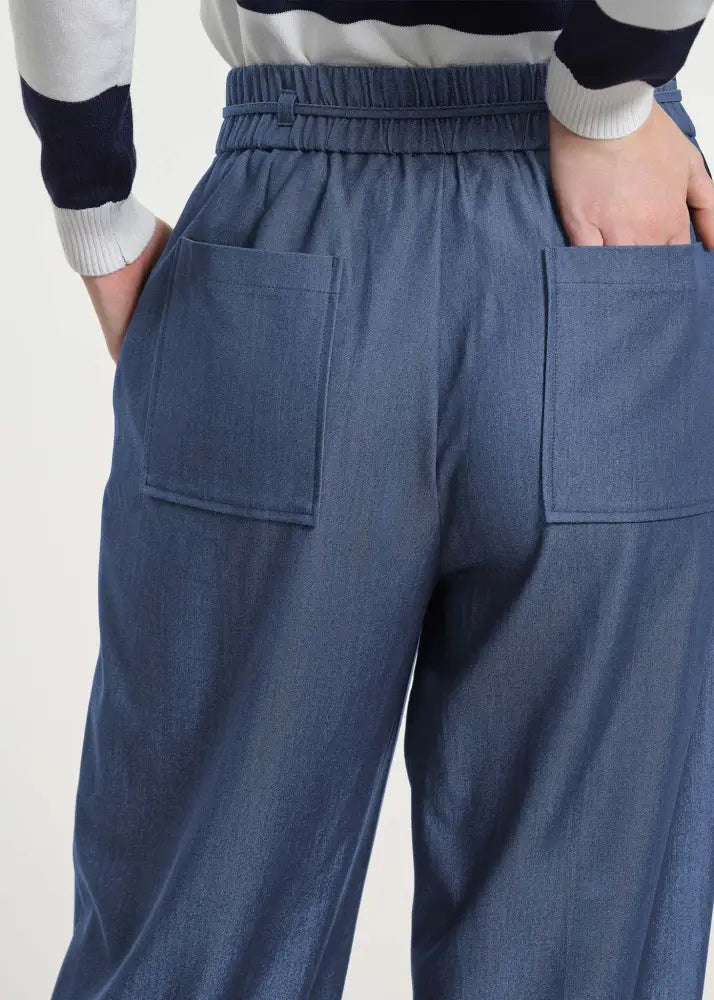 Chambray Pull On Pants - Clothing