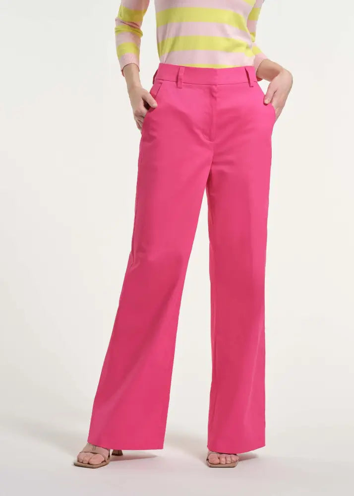 Cotton Sateen Trouser - Fuchsia / 2 - Clothing