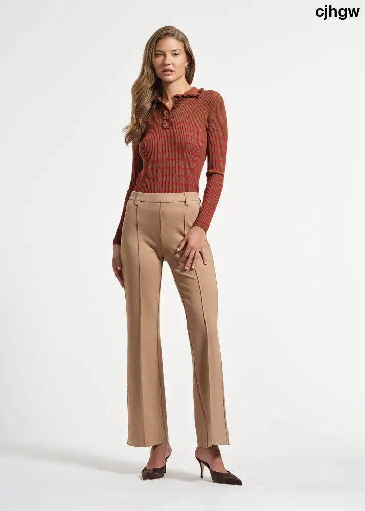 Ponte Flare Pant - Taupe / XS - Clothing