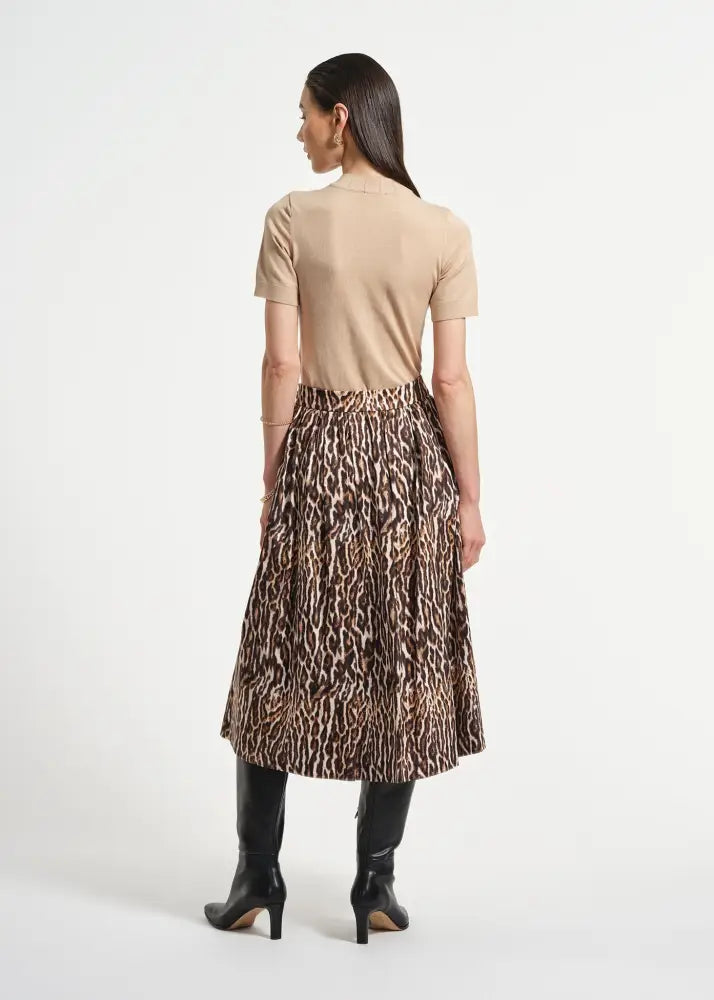 Sateen Midi Full Skirt - Clothing