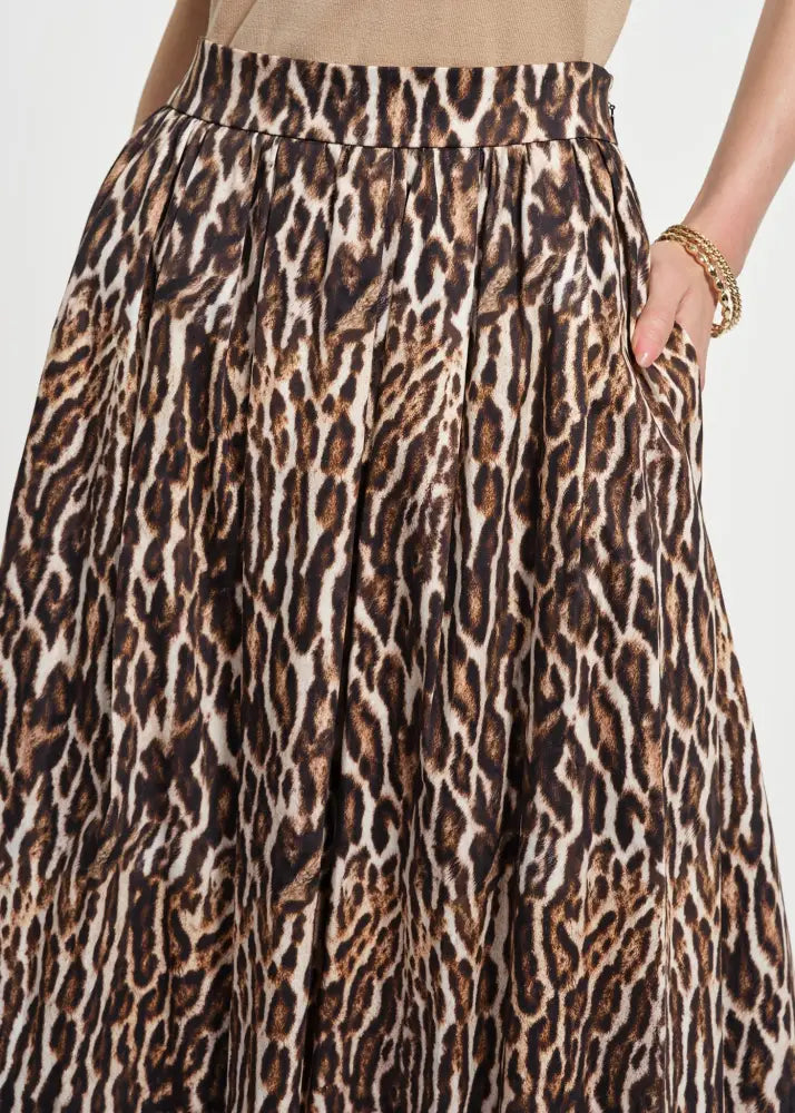 Sateen Midi Full Skirt - Clothing