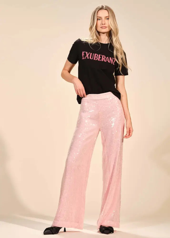 Sequin Wide Leg Pant - Clothing