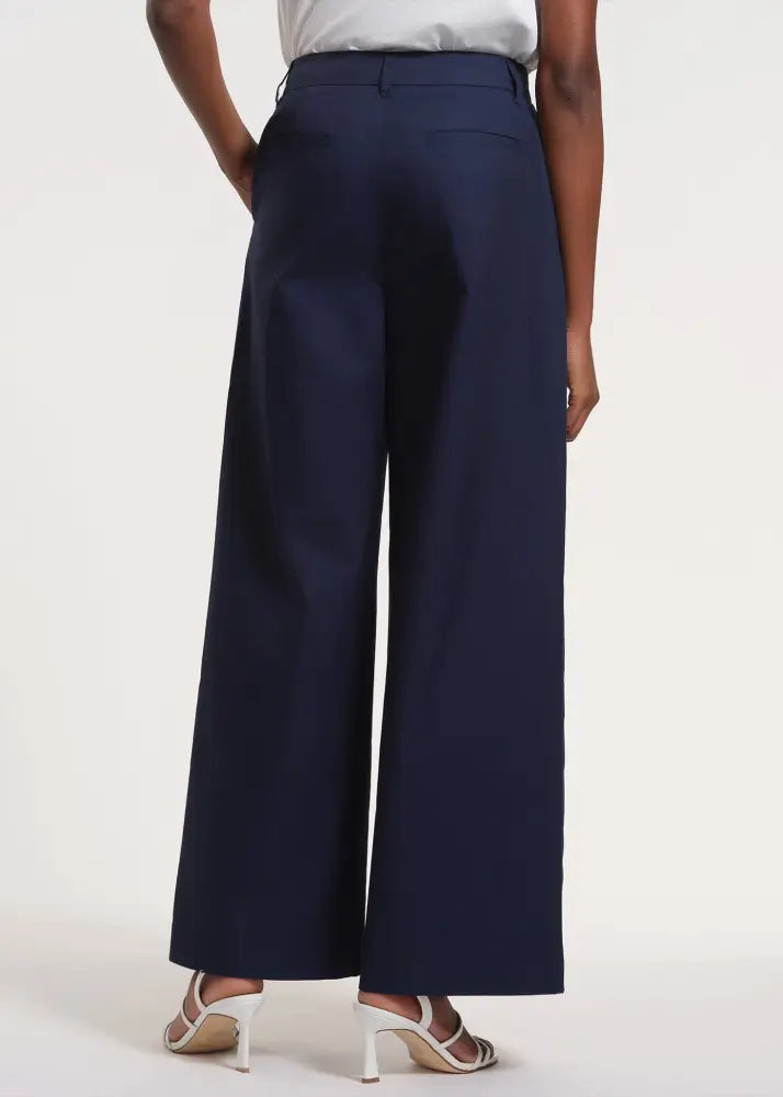 Wide Leg Pleated Trousers - Clothing